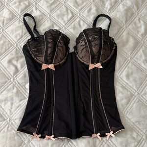 La SENZA Black and Pink Lace Chemise
